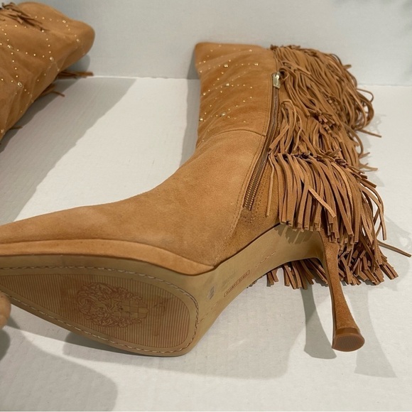 Women’s Vince Camuto Tan Fringe Panaryaz Knee High Boots Size 8.5 US! - Picture 8 of 9
